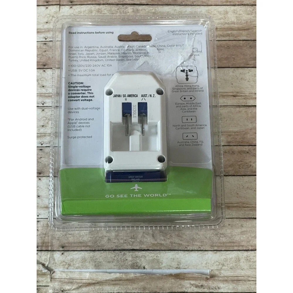 Universal Travel Adapter All-in-one International USB 3 Outlets Conair NIP